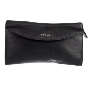 Furla Black Leather Clutch
